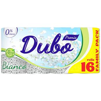 Туалетная бумага Диво Premio Bianco белая 3-слойная 16шт