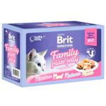 Brit Premium Delicate Fillets in Jelly Family Plate набір вологого корму для котів 12 шт x 85 г - асорті