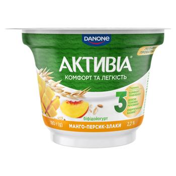 Activia Mango-Peach-Grain Bifidoyogurt 2.2% 180g - buy, prices for COSMOS - photo 2