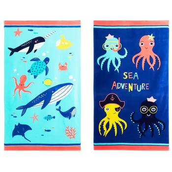 Полотенце Auchan Kids Velvet пляжное 320г/м² 70х120см в ассортименте