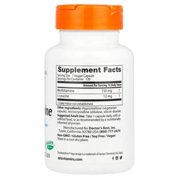 Бенфотиамин Doctor's Best BenfoPure 150мг 120 капсул - купить, цены на - фото 2