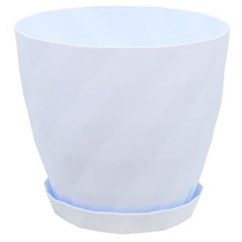 Crystal White-Gray Flower Pot with Stand 3.25l