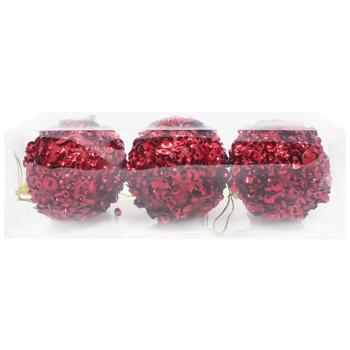 Red Christmas Balls 8cm 3pcs - buy, prices for COSMOS - photo 1