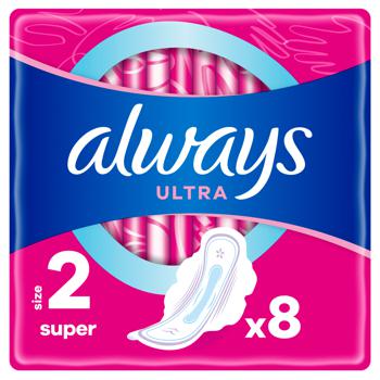 Прокладки гігієнічні Always Ultra Super 8шт - купити, ціни на Auchan - фото 1