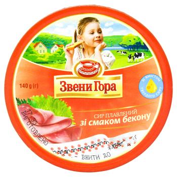 Сир Звени Гора плавлений зі смаком бекону порційний 50% 140г - купити, ціни на Таврія В - фото 2