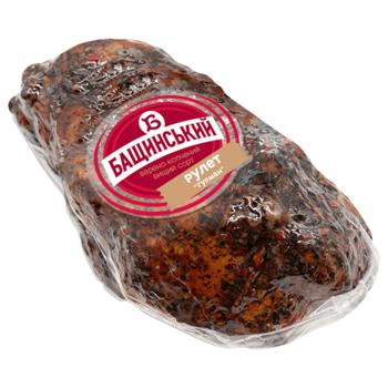 Рулет Бащинский Гурман из куриного филе варено-копченый высший сорт