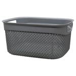 Drop Rectangular Gray Metallic Basket 6.6l