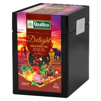 Qualitea Delight Black tea Rose Petals & Fruit Pieces 100g - buy, prices for COSMOS - photo 1