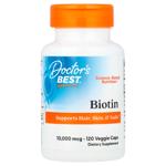 Биотин, Doctor's Best, 10 000 мкг, 120 капсул