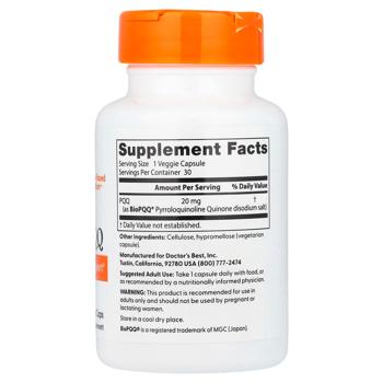 Doctor's Best PQQ Pyrroloquinoline Quinone 20mg 30 capsules - buy, prices for Biotus - photo 2