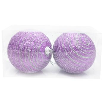 Plastic Purple Christmas Balls 10cm 2pcs - buy, prices for - photo 3