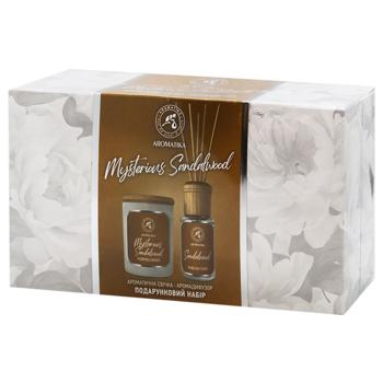 Aromatica Mystic Sandalwood Aroma Diffuser 50ml and Scented Candle 100g Set