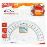 Deli EG10212 Pioneer Transparent Protractor 180 degrees 12cm