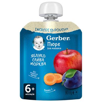 Gerber for children apple-plum puree 90g - buy, prices for COSMOS - photo 1