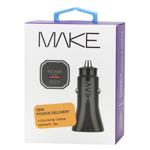 Зарядний пристрій автомобільний Make Type-C+QC3 38W чорний