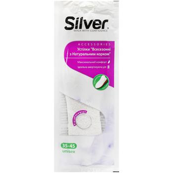 Стельки Silver для обуви натуральная пробка 33-45р