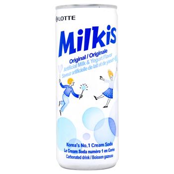 Напиток газированный Lotte Milkis молоко йогурт 250мл - купить, цены на Auchan - фото 1