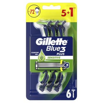 Станок Gillette Blue 3 Plus Sensitive 6шт - купить, цены на За Раз - фото 2