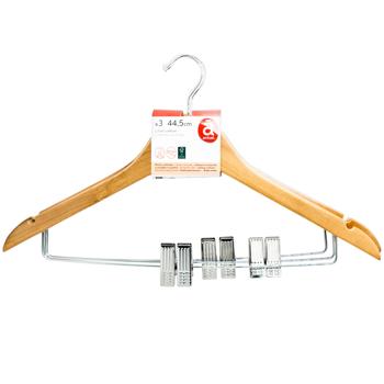Actuel Wooden Combination Hanger 44cm 3pcs - buy, prices for Auchan - photo 1