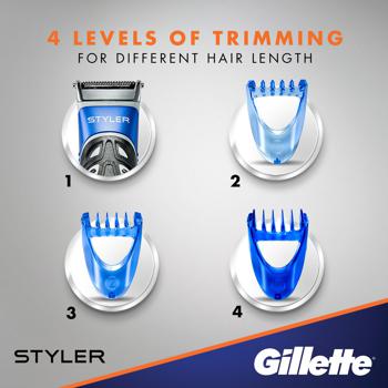 Бритва-стайлер Gillette Fusion5 ProGlide Styler 1 змінний картридж +3 насадки для моделювання бороди та вус - купити, ціни на МегаМаркет - фото 7