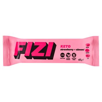 Батончик Fizi Keto миндаль клубника протеиновый 45г