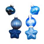 Decoris Blue Christmas Tree Decoration 3pcs