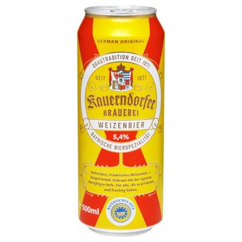 Kauerndorfer Weizenbier Beer 5.4% 0.5l - buy, prices for COSMOS - photo 1