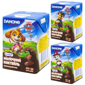 Коктейль молочний Danone Paw Patrol шоколадний смак 2,5% 212г - купити, ціни на Чудо Маркет - фото 1