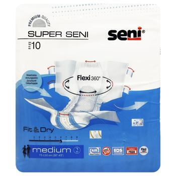 Super Seni Medium Diapers for adults 2 (75-110cm) 10pcs - buy, prices for - photo 4