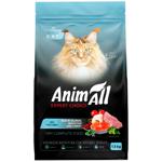 AnimAll Adult сухий корм для котів 12 кг - лосось, біла риба та індичка