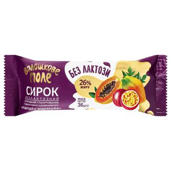 Voloshkove Pole Glazed Curd Snack Papaya-Passion Fruit Lactose-Free 26% 36g