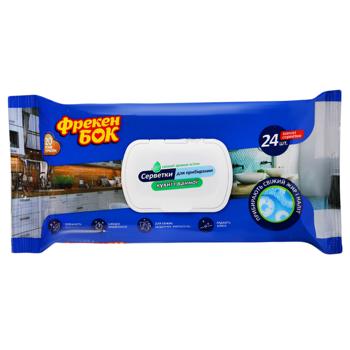 Салфетки влажные Фрекен Бок для уборки кухни и ванной комнаты 24шт - купить, цены на КОСМОС - фото 1