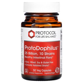 Пробіотик Protocol for Life Balance ProtoDophilus 25 млрд КУО 10 штамів 50 капсул - купити, ціни на Біотус - фото 1