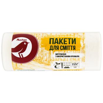 Пакети для сміття Auchan органічні 35л 20шт