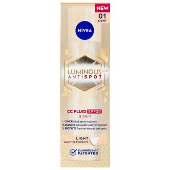 Флюїд тонувальний Nivea Luminous630 Light SPF30 3в1 40мл - купити, ціни на За Раз - фото 1