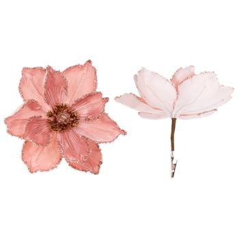 Bona Di Magnolia Decorative Flower on Clip 23cm Pink Powder - buy, prices for - photo 1