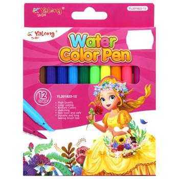 Набір фломастерів Yalong Water Сolor Pen 12 кольорів - купити, ціни на - фото 2