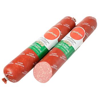 Ковбаса Глобино Салямі Мисливська варено-копчена вищий сорт