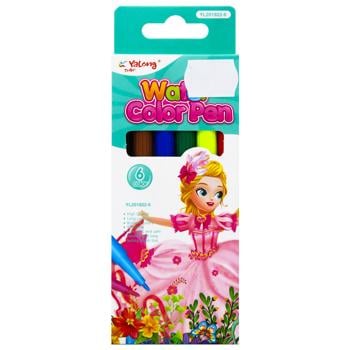 Набор фломастеров Yalong Water Color Pen 6 цветов - купить, цены на - фото 5