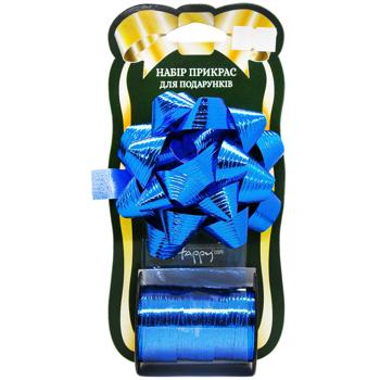 Набір прикрас для подарунку, 2 шт.: бант Делюкс 10см та стрічка - купить, цены на МегаМаркет - фото 3