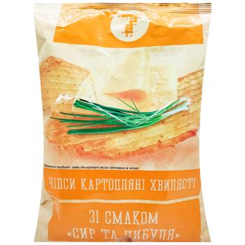 Чипсы 7 волнистые со вкусом сметаны и зелени 110г
