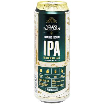 Volfas Engelman IPA Light Unfiltered Beer 6% 0.568l