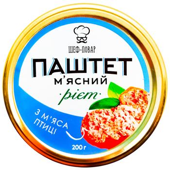 Паштет Шеф-Повар Риет из птицы 200г - купить, цены на - фото 2