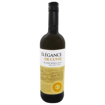 Вино Elegance De Cuvee Blanc белое полусладкое 10,5% 0,75л - купить, цены на Таврия В - фото 1