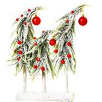 Snowy Christmas Trees Tablepiece 40cm