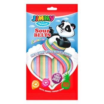 Jimmy Sour Belts Rainbow Soft Candies with Fruit Flavours 75g