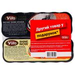 Набір Vilo спонж великий з кремом-блиском для взуття чорний та безбарвний