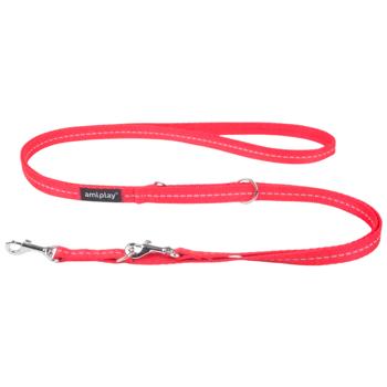 Amiplay Reflective Adjustable Leash 6in1 100-200cm / 15mm Red