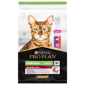 Корм сухий Purina Pro Plan Savoury Duo з качкою та печінкою для стерилізованих котів 10кг - купити, ціни на MasterZoo - фото 1