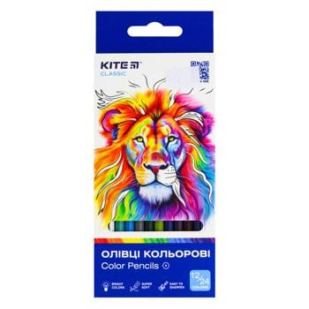 Карандаши Kite Classic цветные двусторонние 12шт